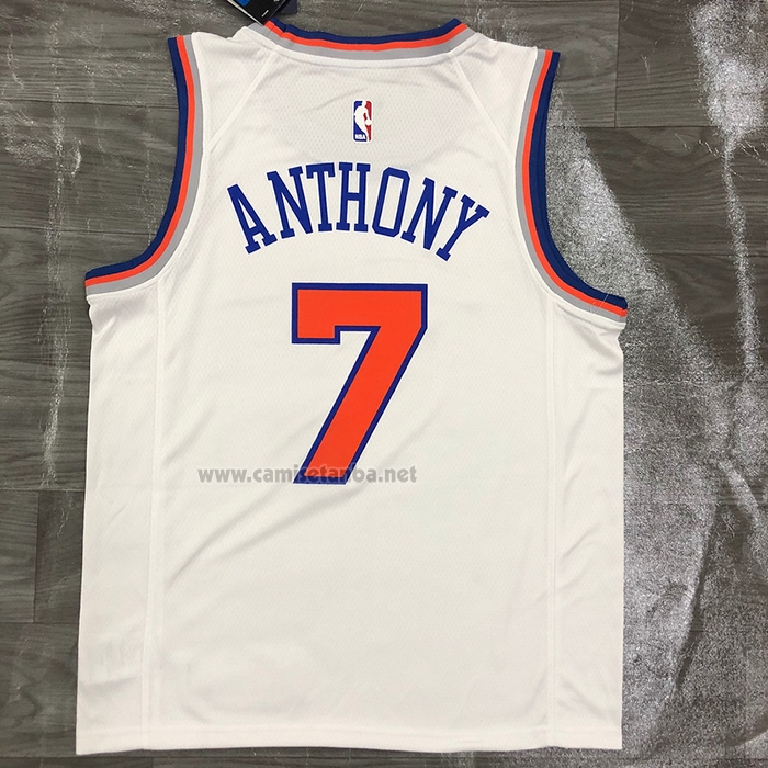 Camiseta New York Knicks Carmelo Anthony #7 Association Blanco